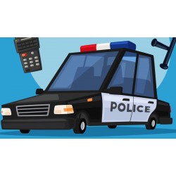 autocollants voiture de police enfant