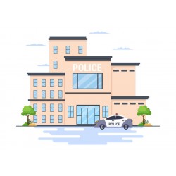 sticker mural casquette police