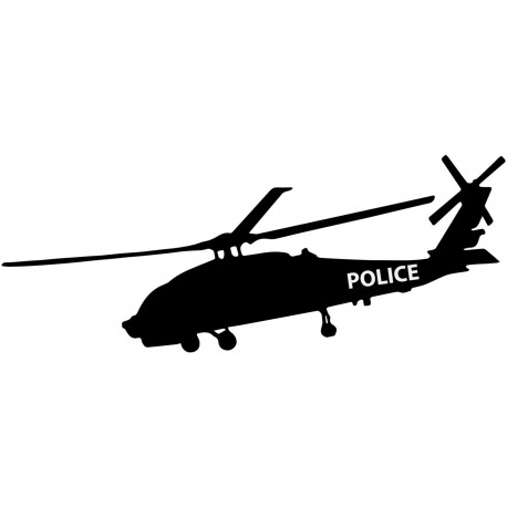 sticker mural helicoptere police