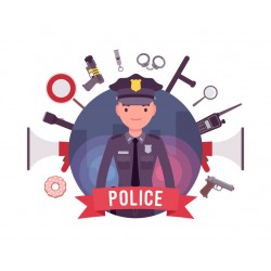 sticker mural police