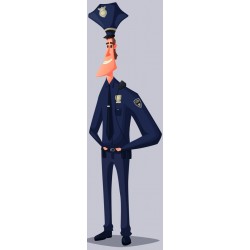 sticker mural police noir et blanc