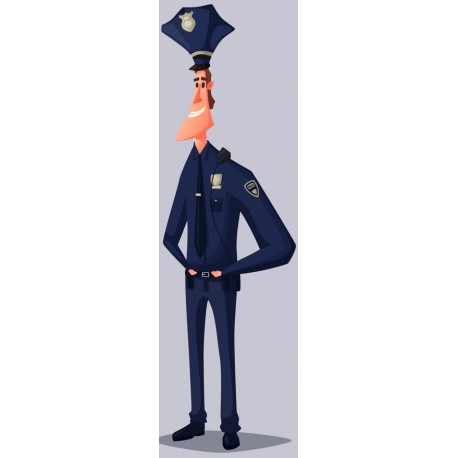 sticker mural police noir et blanc