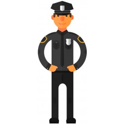 stickers police noir et blanc