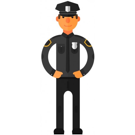 stickers police noir et blanc