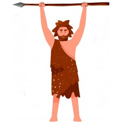 autocollant mural hache prehistoire