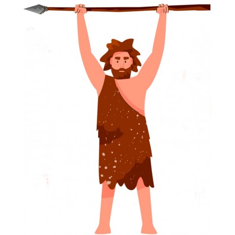 autocollant mural hache prehistoire