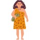 sticker femme enfant prehistorique
