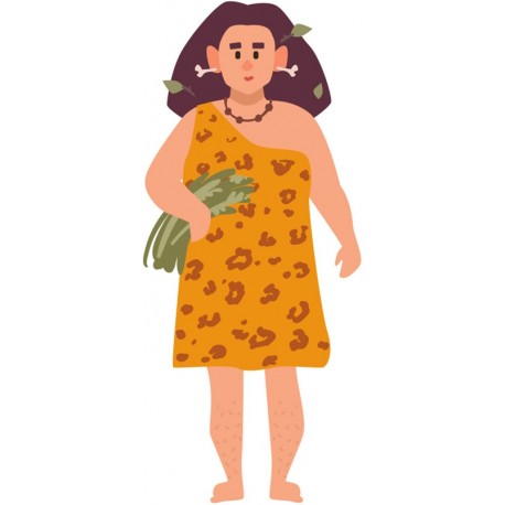 sticker femme enfant prehistorique