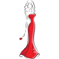 autocollant robe rouge