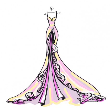 autocollants muraux robe chic