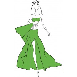 sticker robe rose poudre