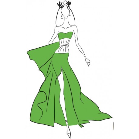 sticker robe rose poudre