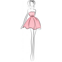 stickers robe chic chambre fille