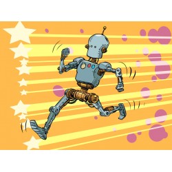 autocollant robot geant