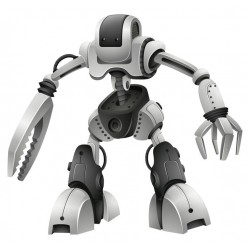 sticker mural robot garcon