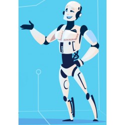 sticker robot decoratif chambre