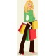 autocollant fille shopping