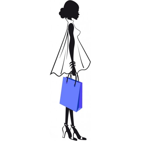 autocollant mural shopping girl