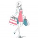 autocollant shopping decoration fille
