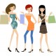 autocollant shopping girl