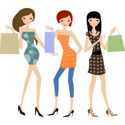 autocollant shopping girl