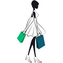 autocollant silhouette femme shopping