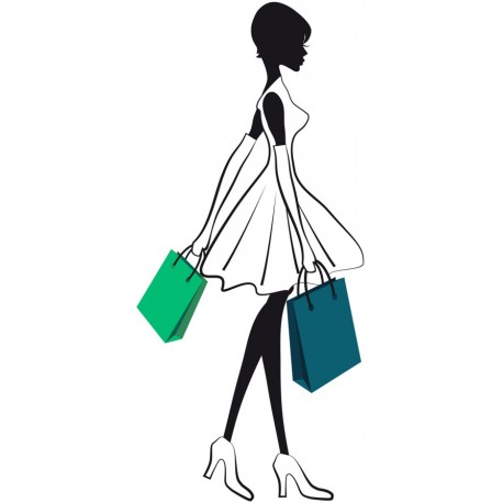 autocollant shopping girls
