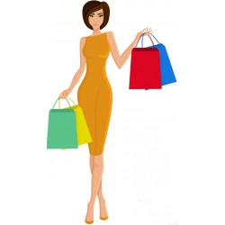 autocollants muraux fille shopping