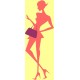 autocollants muraux fille shopping