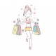autocollants muraux shopping girl