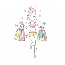 autocollants shopping fille fashion