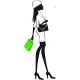 autocollants shopping girl