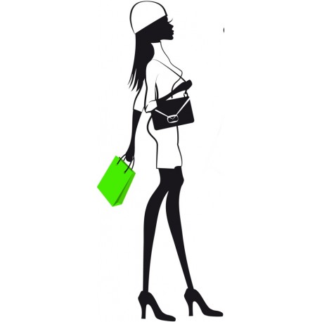 autocollants shopping girl