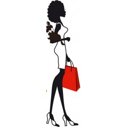 autocollants muraux silhouette femme shopping
