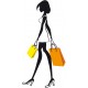 sticker mural shopping girl