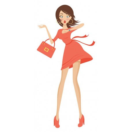 stickers fille shopping