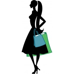 sticker shopping girl deco