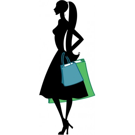 sticker shopping girl deco