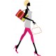 sticker silhouette femme shopping