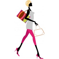 sticker silhouette femme shopping