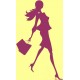stickers muraux fille shopping