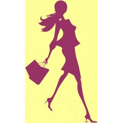 stickers muraux fille shopping