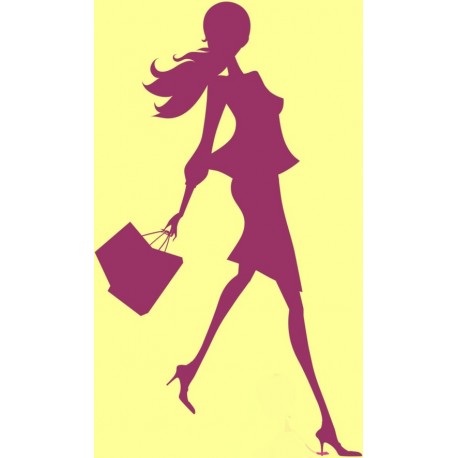 stickers muraux fille shopping