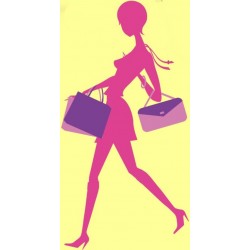 stickers muraux silhouette femme shopping