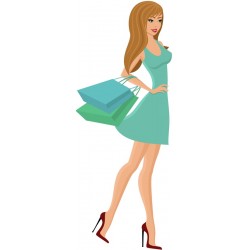stickers shopping decoration fille