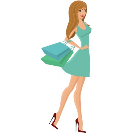 stickers shopping decoration fille