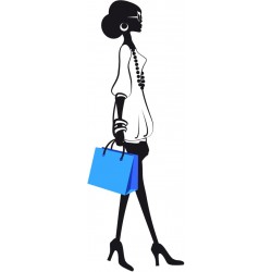 stickers shopping girl decoration