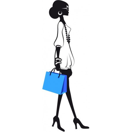 stickers shopping girl decoration
