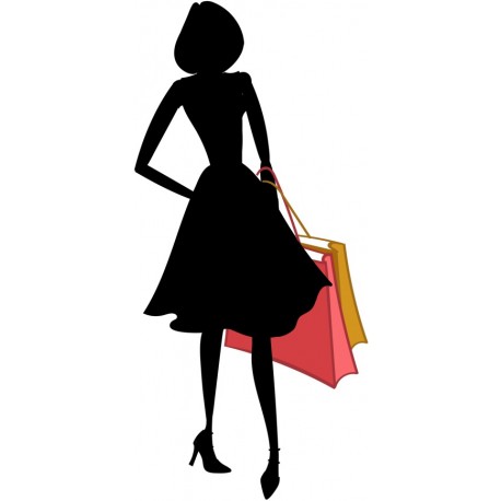 stickers silhouette femme shopping