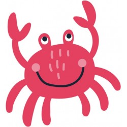 autocollant crabe rose